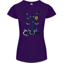 Police Fancy Dress Costume Outfit Stag Do Womens Petite Cut T-Shirt Purple