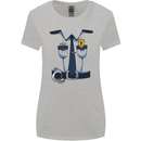 Police Fancy Dress Costume Outfit Stag Do Womens Wider Cut T-Shirt Sports Grey