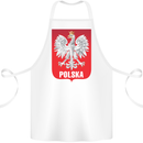 Polska Orzel Poland Flag Polish Football Cotton Apron 100% Organic White