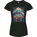 Pool Shark Snooker Player Womens Petite Cut T-Shirt Black