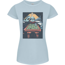 Pool Shark Snooker Player Womens Petite Cut T-Shirt Light Blue