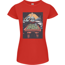 Pool Shark Snooker Player Womens Petite Cut T-Shirt Red