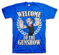 Welcome to the Gun Show Popeye t-shirt mens royal blue training top MMA bodybuilding weightlifting