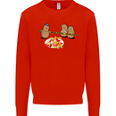 Potato Murder Funny Food BBQ Chef Mens Sweatshirt Jumper Bright Red