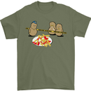 Potato Murder Funny Food BBQ Chef Mens T-Shirt Cotton Gildan Military Green