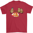Potato Murder Funny Food BBQ Chef Mens T-Shirt Cotton Gildan Red