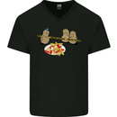 Potato Murder Funny Food BBQ Chef Mens V-Neck Cotton T-Shirt Black