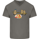 Potato Murder Funny Food BBQ Chef Mens V-Neck Cotton T-Shirt Charcoal