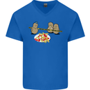 Potato Murder Funny Food BBQ Chef Mens V-Neck Cotton T-Shirt Royal Blue