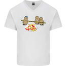 Potato Murder Funny Food BBQ Chef Mens V-Neck Cotton T-Shirt White