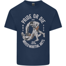 Pride MMA Muay Thai Mixed Martial Arts Mens Cotton T-Shirt Tee Top Navy Blue