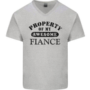 Property of My Awesome Fiance Mens V-Neck Cotton T-Shirt Sports Grey