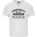 Property of My Awesome Fiance Mens V-Neck Cotton T-Shirt White
