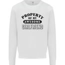 Property of My Awesome Girlfriend Funny Kids Sweatshirt Jumper White