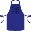 Property of My Awesome Wife Valentine's Day Cotton Apron 100% Organic Royal Blue
