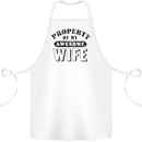 Property of My Awesome Wife Valentine's Day Cotton Apron 100% Organic White