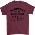 Property of My Awesome Wife Valentine's Day Mens T-Shirt Cotton Gildan Maroon