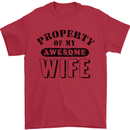 Property of My Awesome Wife Valentine's Day Mens T-Shirt Cotton Gildan Red