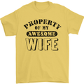 Property of My Awesome Wife Valentine's Day Mens T-Shirt Cotton Gildan Yellow