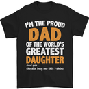 Proud World's Greatest Daughter Fathers Day Mens T-Shirt Cotton Gildan Black