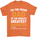 Proud World's Greatest Daughter Fathers Day Mens T-Shirt Cotton Gildan Orange
