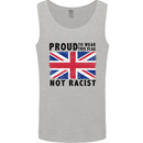 Proud to Wear Flag Not Racist Union Jack Mens Vest Tank Top Sports Grey