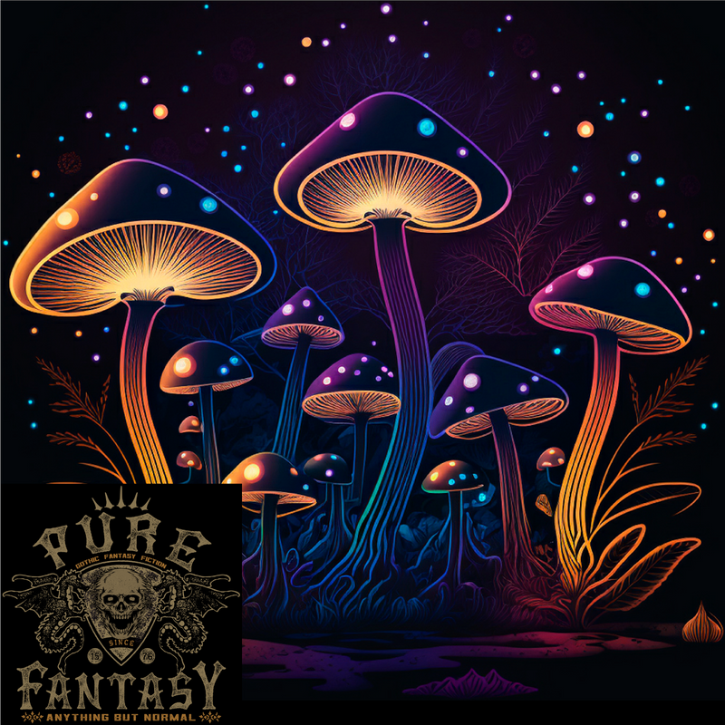 A Trippy Magic Mushroom Forest LSD Mens Cotton T-Shirt Tee Top