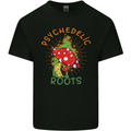 Psychedelic Roots Magic Mushrooms LSD Hippy Mens Cotton T-Shirt Tee Top Black
