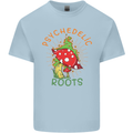 Psychedelic Roots Magic Mushrooms LSD Hippy Mens Cotton T-Shirt Tee Top Light Blue