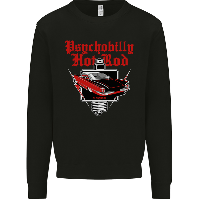 Psychobilly Hot Rod Hotrod Dragster Mens Sweatshirt Jumper Black