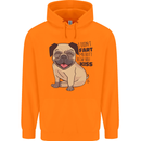 Pug I Didn't Fart My Butt Blew You a Kiss Mens 80% Cotton Hoodie Orange