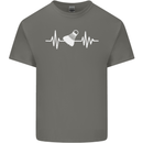 Pulse Badminton Player Funny ECG Mens Cotton T-Shirt Tee Top Charcoal