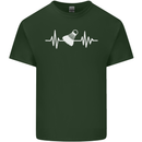 Pulse Badminton Player Funny ECG Mens Cotton T-Shirt Tee Top Forest Green