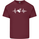 Pulse Badminton Player Funny ECG Mens Cotton T-Shirt Tee Top Maroon