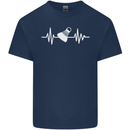 Pulse Badminton Player Funny ECG Mens Cotton T-Shirt Tee Top Navy Blue