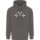 Pulse Darts Funny ECG Mens 80% Cotton Hoodie Charcoal