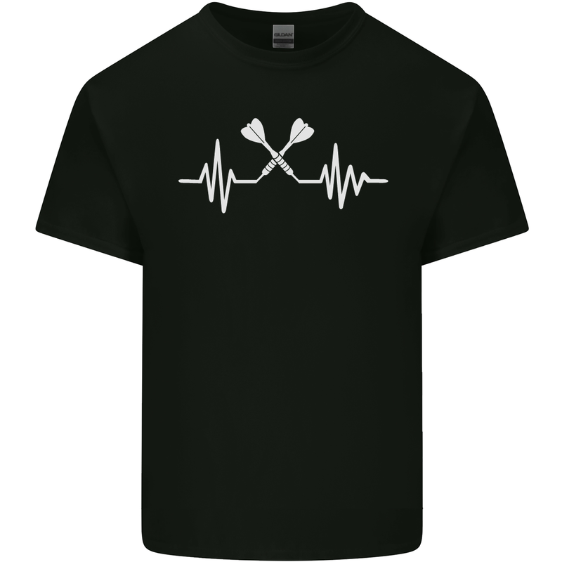 Pulse Darts Funny ECG Mens Cotton T-Shirt Tee Top Black