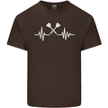 Pulse Darts Funny ECG Mens Cotton T-Shirt Tee Top Dark Chocolate