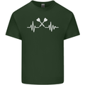 Pulse Darts Funny ECG Mens Cotton T-Shirt Tee Top Forest Green