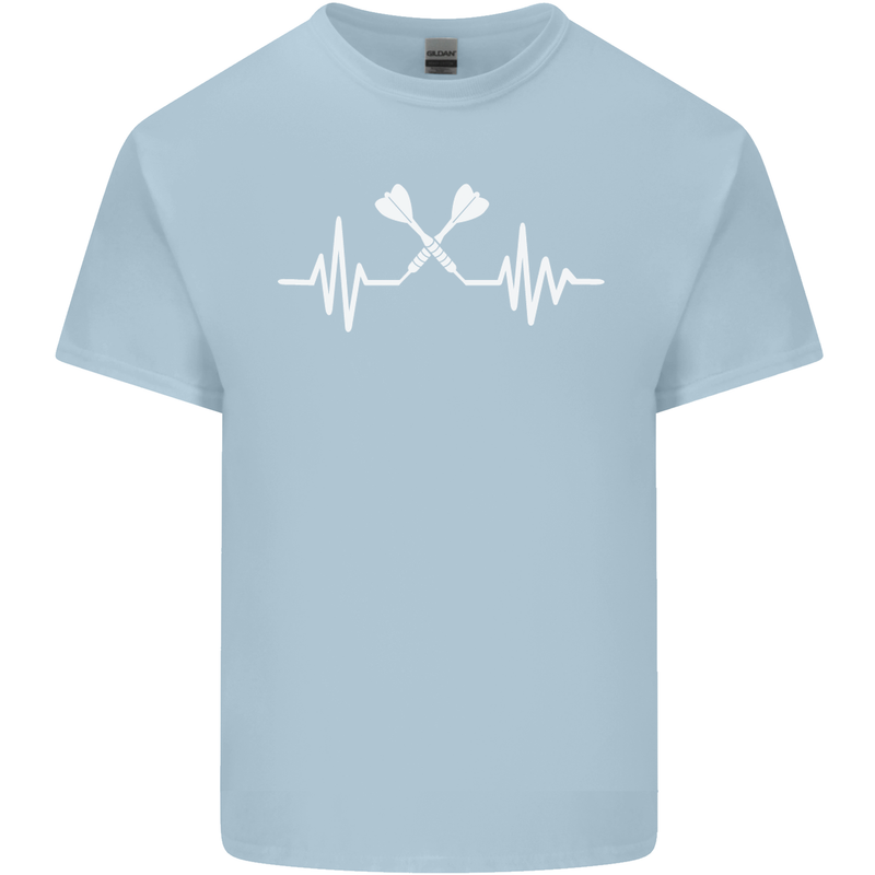 Pulse Darts Funny ECG Mens Cotton T-Shirt Tee Top Light Blue