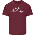 Pulse Darts Funny ECG Mens Cotton T-Shirt Tee Top Maroon