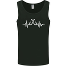Pulse Fishing Funny Fisherman ECG Mens Vest Tank Top Black
