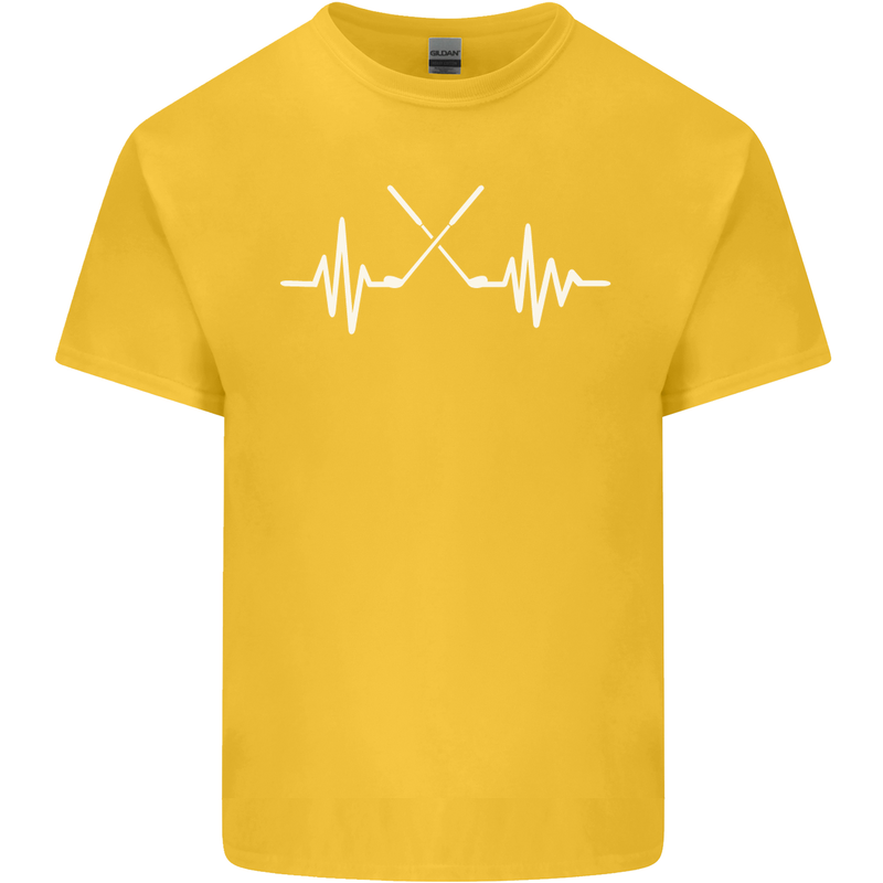 Pulse Golf Funny Golfing Golfer ECG Kids T-Shirt Childrens Yellow