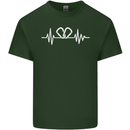 Pulse Rock Climbing Climber Climb ECG Mens Cotton T-Shirt Tee Top Forest Green