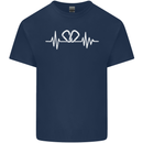 Pulse Rock Climbing Climber Climb ECG Mens Cotton T-Shirt Tee Top Navy Blue
