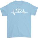 Pulse Rock Climbing Climber Climb ECG Mens T-Shirt Cotton Gildan Light Blue