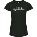 Pulse Rock Climbing Climber Climb ECG Womens Petite Cut T-Shirt Black