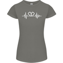 Pulse Rock Climbing Climber Climb ECG Womens Petite Cut T-Shirt Charcoal