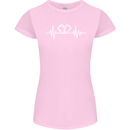 Pulse Rock Climbing Climber Climb ECG Womens Petite Cut T-Shirt Light Pink