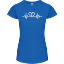 Pulse Rock Climbing Climber Climb ECG Womens Petite Cut T-Shirt Royal Blue